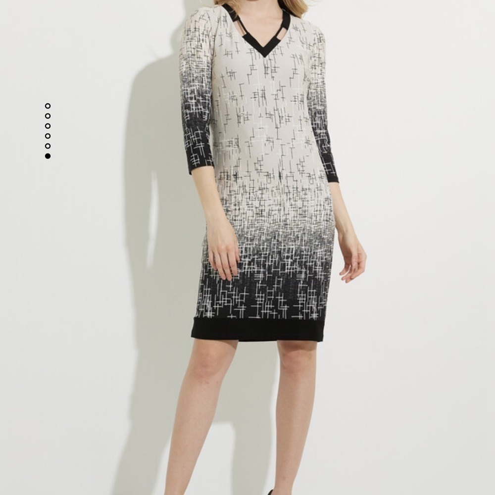 JOSEPH WOMEN’S RIBKOFF KNEE-LENGTH V-NECK SHIFT DRESS STYLE 224088U SZ 6